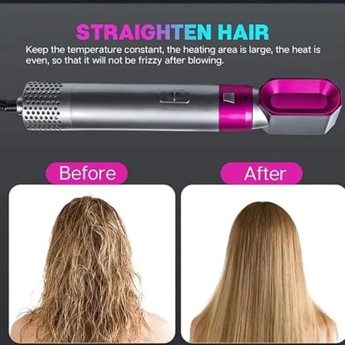5 In 1 Hot Air Styler Hair Dryer Comb Multifunctional Styling Tool