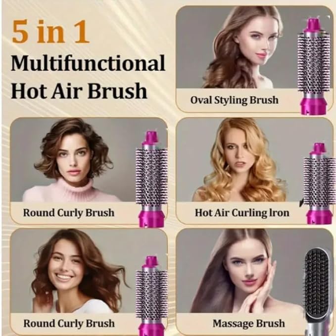 5 In 1 Hot Air Styler Hair Dryer Comb Multifunctional Styling Tool