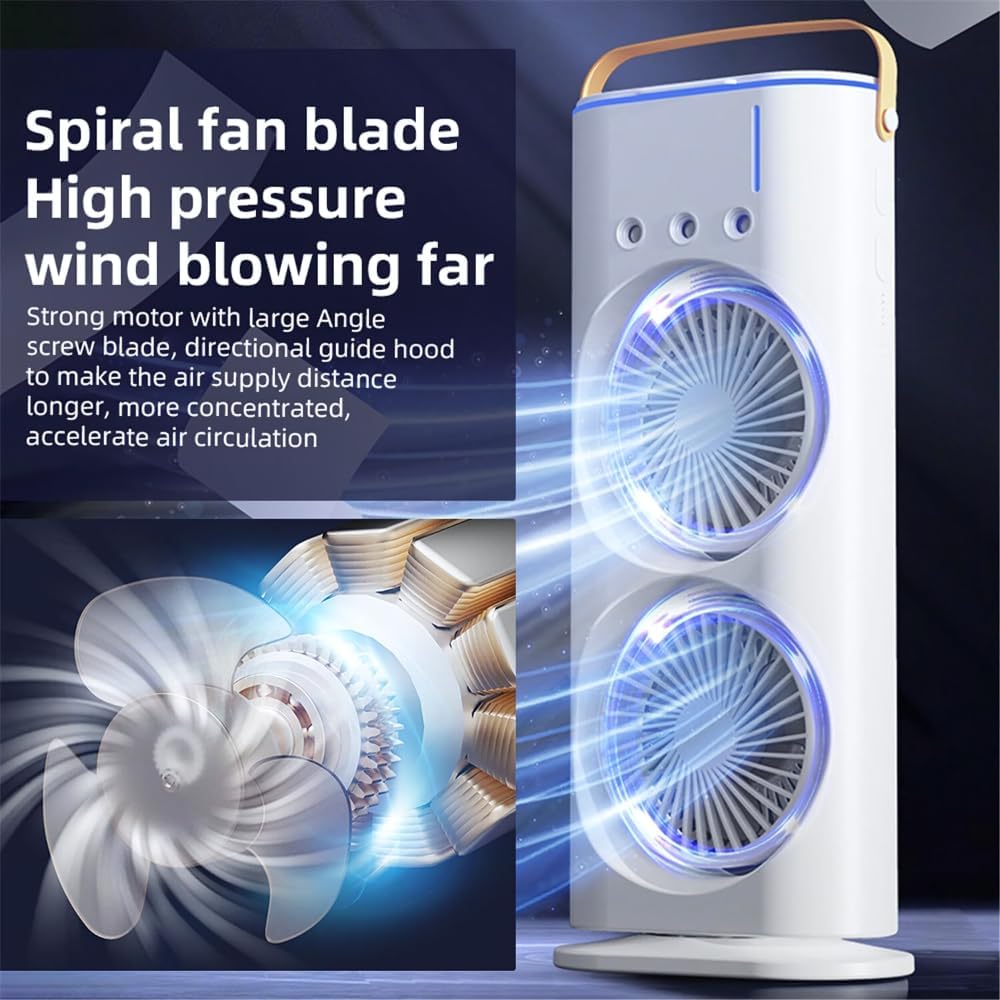 Portable Double Fan USB Rechargeable Mini AC Air Cooler