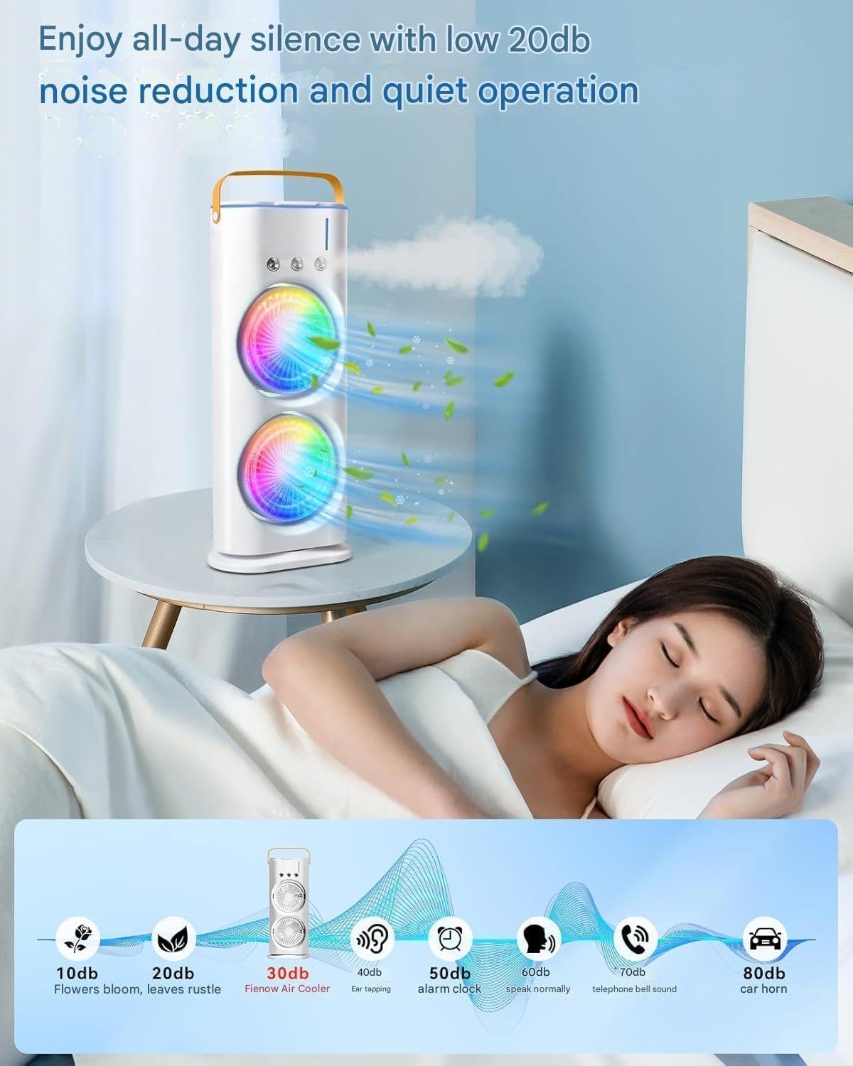 Portable Double Fan USB Rechargeable Mini AC Air Cooler