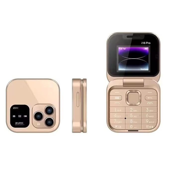 Mini Flip Phone i16 Pro, 1.8-inch HD Screen