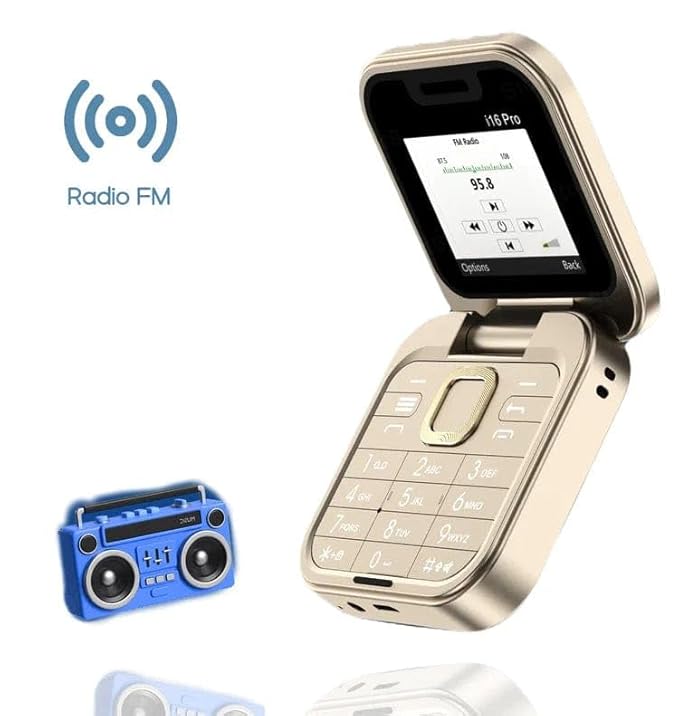 Mini Flip Phone i16 Pro, 1.8-inch HD Screen