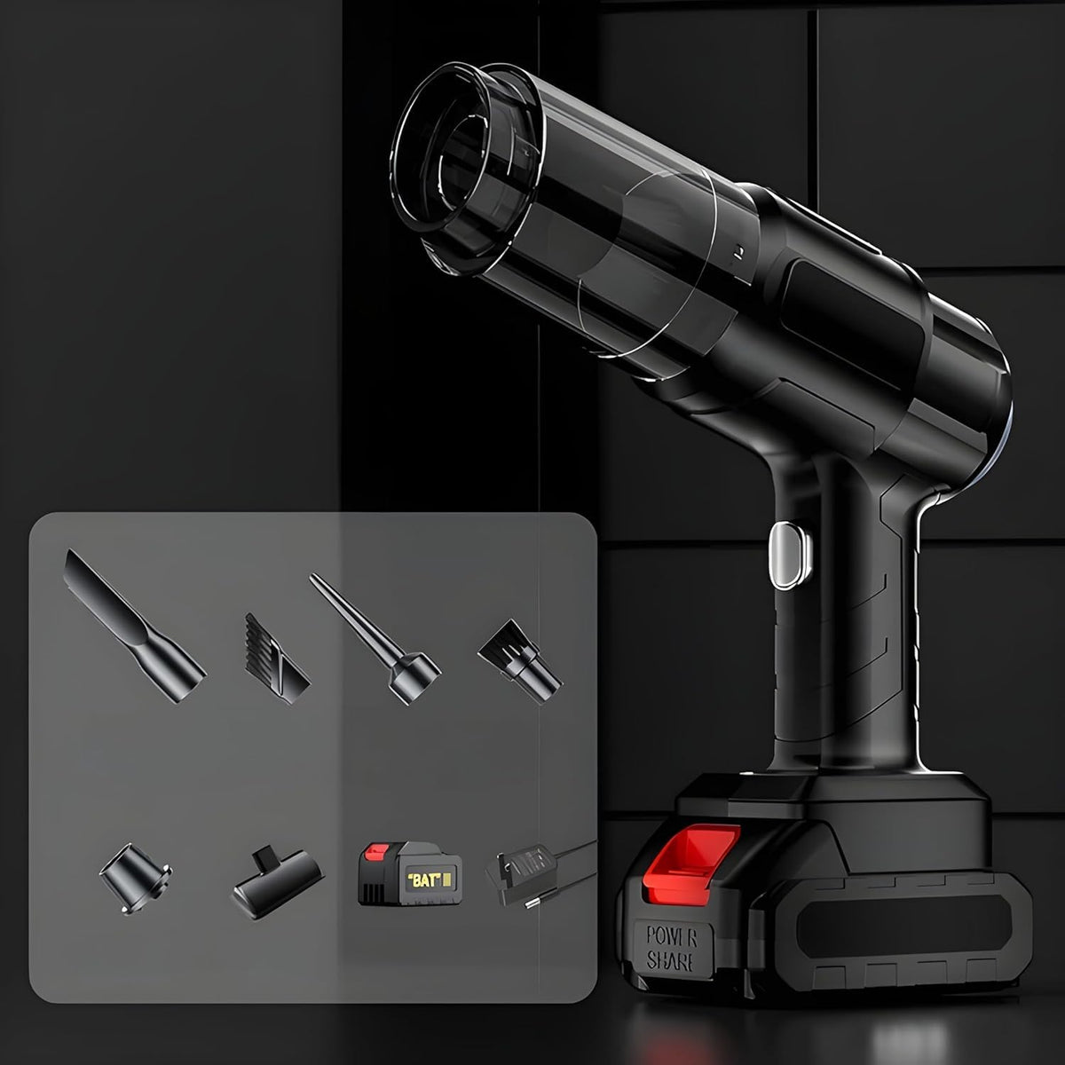 3-in-1 High Power 18000PA, Portable Cleaner with Blower Battery
