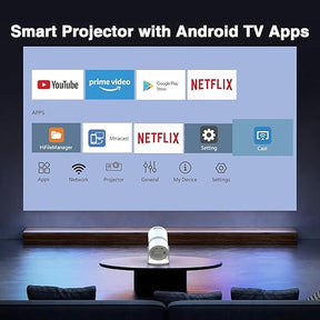 Mini Projector, Compatible with 4K 1080P Portable Projector