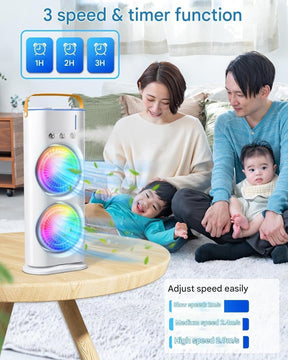 Portable Double Fan USB Rechargeable Mini AC Air Cooler