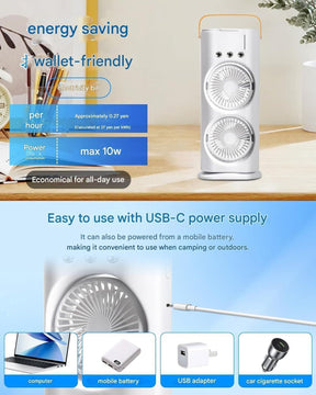 Portable Double Fan USB Rechargeable Mini AC Air Cooler