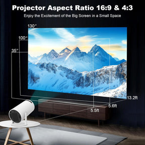 Mini Projector, Compatible with 4K 1080P Portable Projector